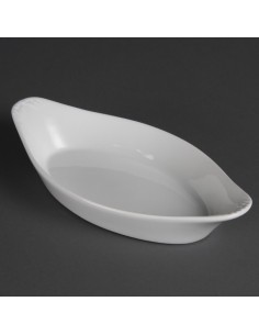 Plats ovales à oreilles Olympia Whiteware 400 ml - lot de 6