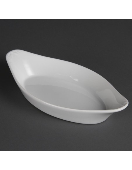 Plats ovales à oreilles Olympia Whiteware 400 ml - lot de 6