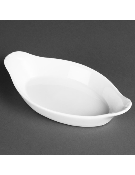 Plats ovales à oreilles Olympia Whiteware 204x115 mm - lot de 6
