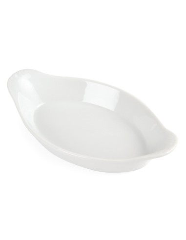 Plats ovales à oreilles Olympia Whiteware 204x115 mm - lot de 6