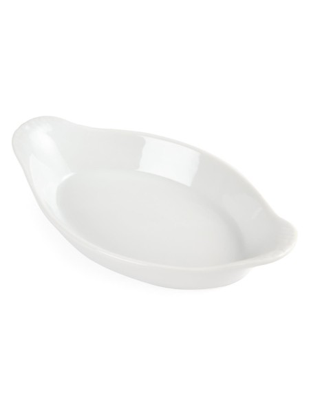 Plats ovales à oreilles Olympia Whiteware 204x115 mm - lot de 6