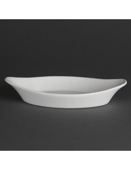 Plats ovales à oreilles Olympia Whiteware 400 ml - lot de 6