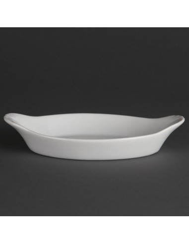 Plats ovales à oreilles Olympia Whiteware 204x115 mm - lot de 6
