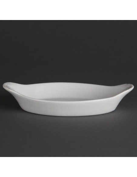 Plats ovales à oreilles Olympia Whiteware 204x115 mm - lot de 6