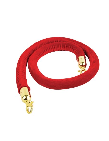 Cordon d'accueil Bolero rouge - 1,5 m, embouts laiton