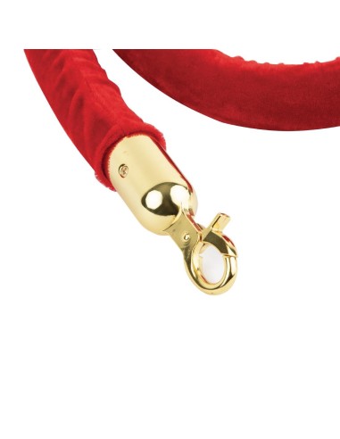 Cordon d'accueil Bolero rouge - 1,5 m, embouts laiton