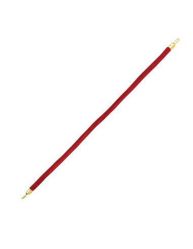 Cordon d'accueil Bolero rouge - 1,5 m, embouts laiton