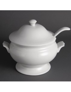 Soupière et louche Olympia Whiteware 2,5 L - Porcelaine blanche