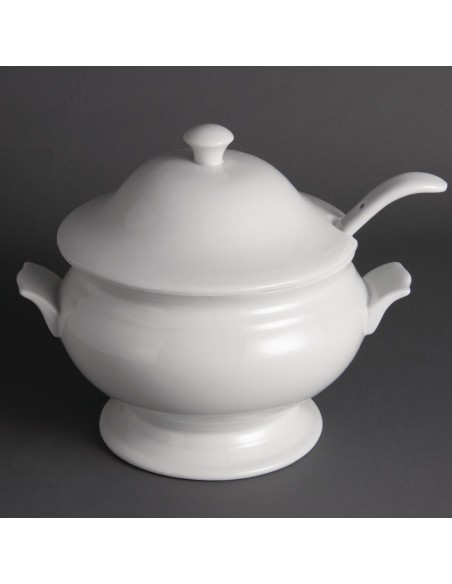 Soupière et louche Olympia Whiteware 2,5 L - Porcelaine blanche