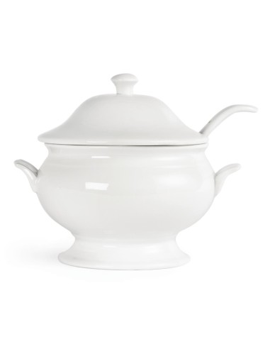 Soupière et louche Olympia Whiteware 2,5 L - Porcelaine blanche
