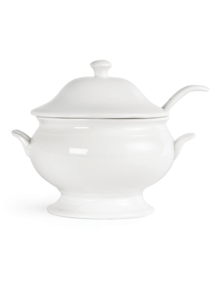 Soupière et louche Olympia Whiteware 2,5 L - Porcelaine blanche
