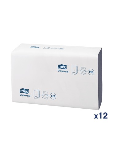 Essuie-mains Tork bleu 1 pli - 250 feuilles - Lot de 12
