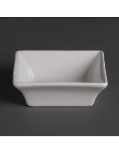 Mini plats carrés Olympia Whiteware 75mm - lot de 12