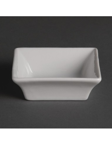 Mini plats carrés Olympia Whiteware 75mm - lot de 12