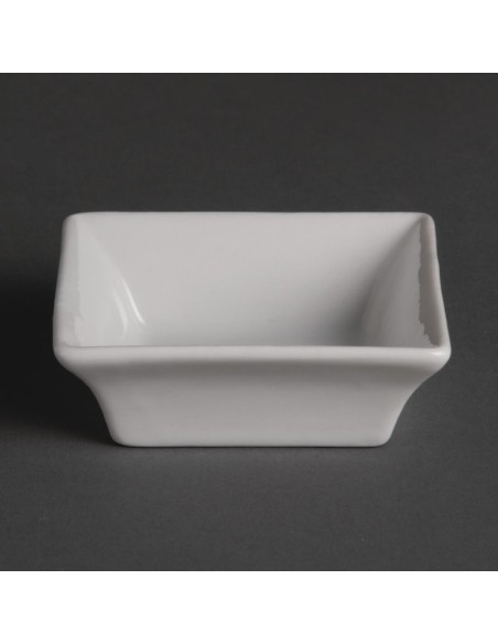 Mini plats carrés Olympia Whiteware 75mm - lot de 12