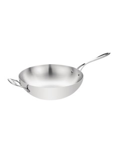 Wok triple épaisseur à fond plat Vogue 4,8 L