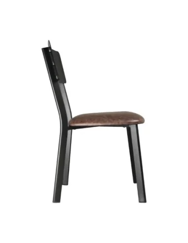 Chaises en metal assise PU moka vintage Bolero (lot de 4)