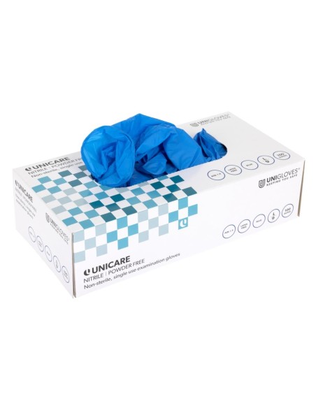 Gants nitrile bleus M - lot de 100 Unicare