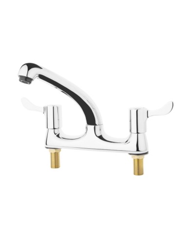 Double robinet mitigeur Vogue - 90° rotation, inox poli