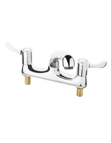 Double robinet mitigeur Vogue - 90° rotation, inox poli