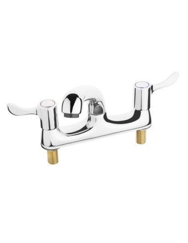 Double robinet mitigeur Vogue - 90° rotation, inox poli