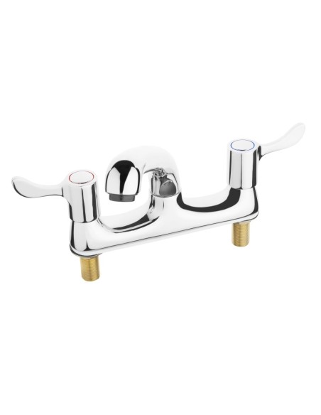 Double robinet mitigeur Vogue - 90° rotation, inox poli