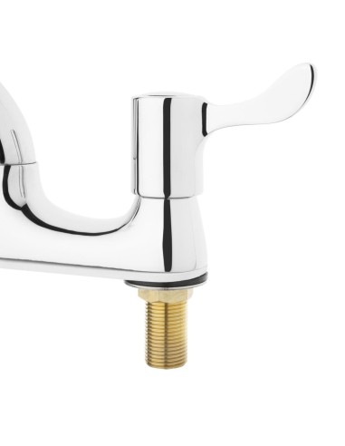 Double robinet mitigeur Vogue - 90° rotation, inox poli