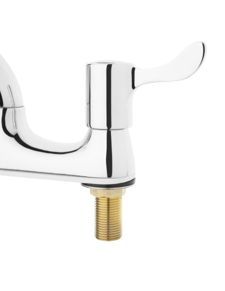 Double robinet mitigeur Vogue - 90° rotation, inox poli