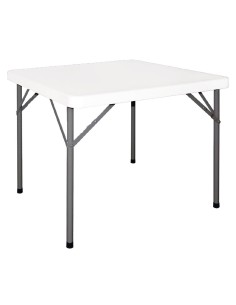 Table carrée pliante Bolero 86 cm blanche - Résistante et pratique