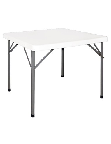 Table carrée pliante Bolero 86 cm blanche - Résistante et pratique