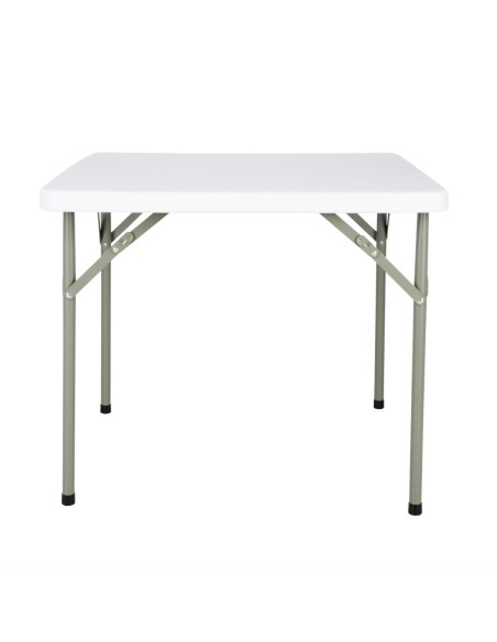 Table carrée pliante Bolero 86 cm blanche - Résistante et pratique