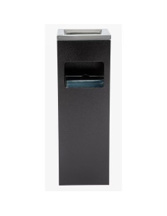 Cendrier poubelle carré Bolero 10 L - Inox