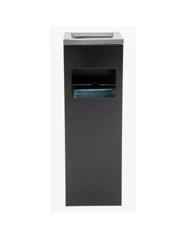 Cendrier poubelle carré Bolero 10 L - Inox