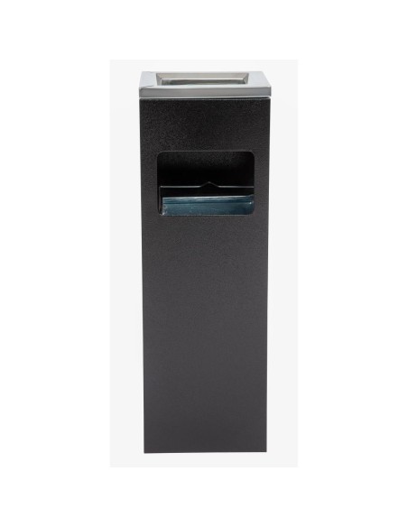 Cendrier poubelle carré Bolero 10 L - Inox