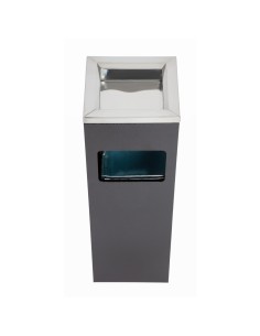 Cendrier poubelle carré Bolero 10 L - Inox 2