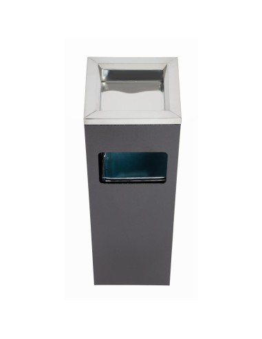 Cendrier poubelle carré Bolero 10 L - Inox