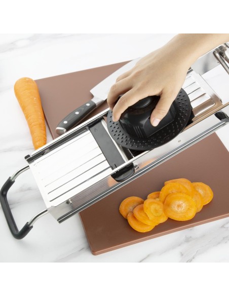 Mandoline avec chariot Vogue - 5 lames inox