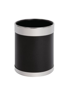 Corbeille à papier Bolero effet cuir 10,2L - Noir