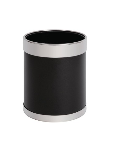 Corbeille à papier Bolero effet cuir 10,2L - Noir