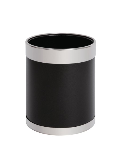 Corbeille à papier Bolero effet cuir 10,2L - Noir