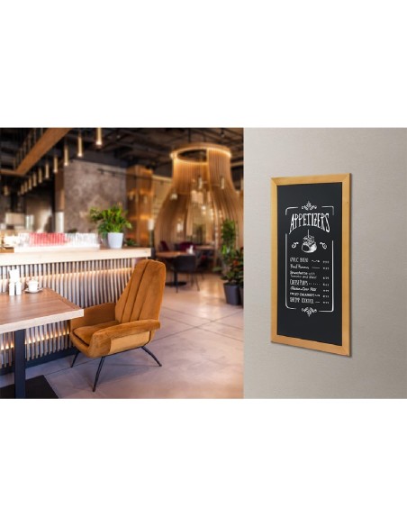 Ardoise murale longue teck Securit 560 x 1000 mm