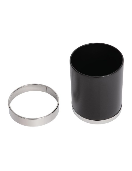 Corbeille à papier Bolero effet cuir 10,2L - Noir