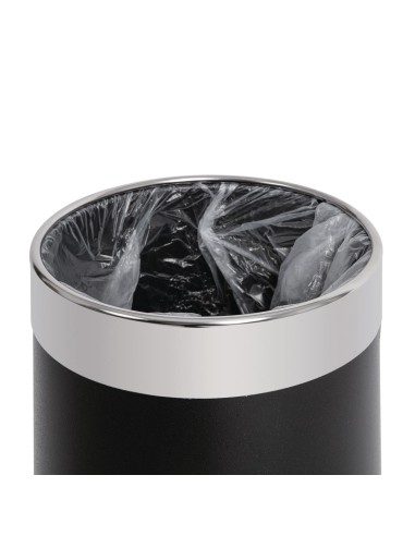 Corbeille à papier Bolero effet cuir 10,2L - Noir