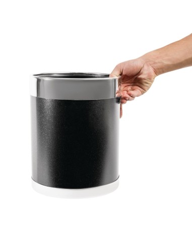 Corbeille à papier Bolero effet cuir 10,2L - Noir