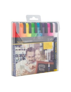 Feutres craie Securit 6mm lot de 8 - couleurs assorties 2