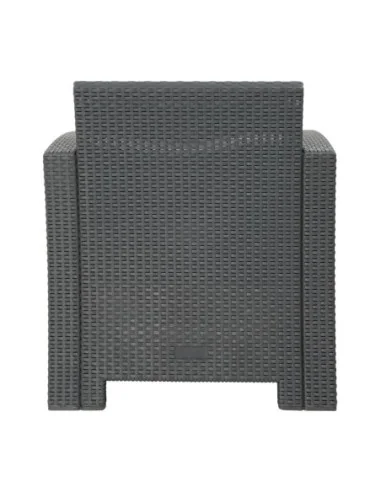 Ensemble fauteuils et table en rotin PP Bolero gris