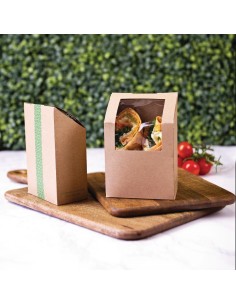 Boîtes à wrap kraft compostables Vegware - Lot de 500 2