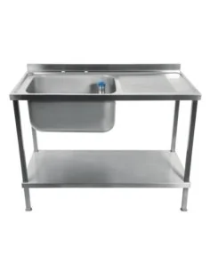 Plonge inox soudée cuve à droite égouttoir à gauche Holmes 1000mm 2