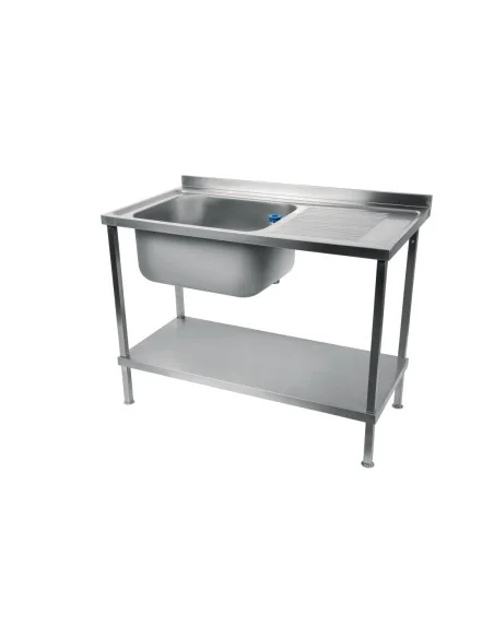 Plonge inox soudée cuve à droite égouttoir à gauche Holmes 1000mm