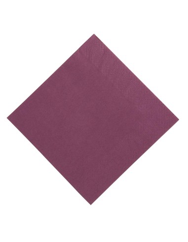 Serviettes restaurant 3 plis 1/8 Duni prune 40x40 cm - lot 1000